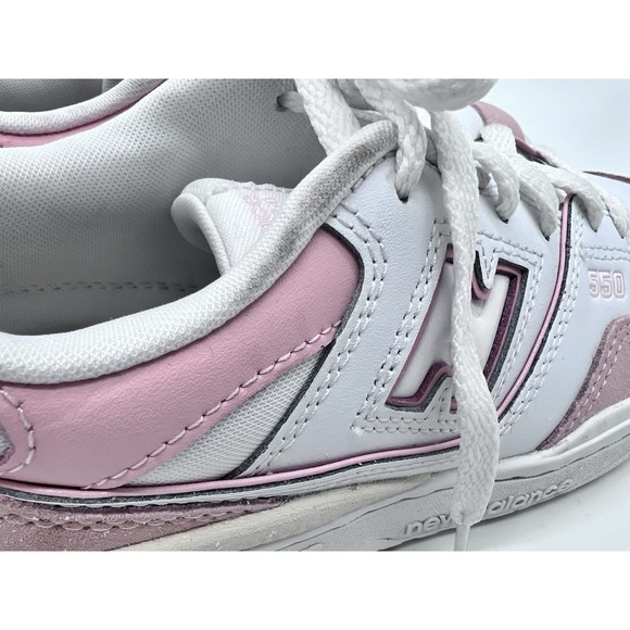 New Balance Shoes Womens Sz 5 550 Pink Suede White Leather GSB550CD - Picture 4 of 14